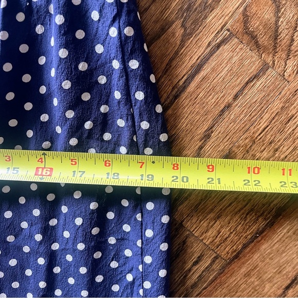 Madewell Silk Dotty Dress Navy Polka Dot Sleeveless Size L - Picture 9 of 13